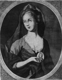 The Countess of Derwentwater with engraved picture of the Earl