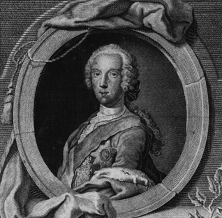 Engraved portrait of Bonnie Prince Charlie
